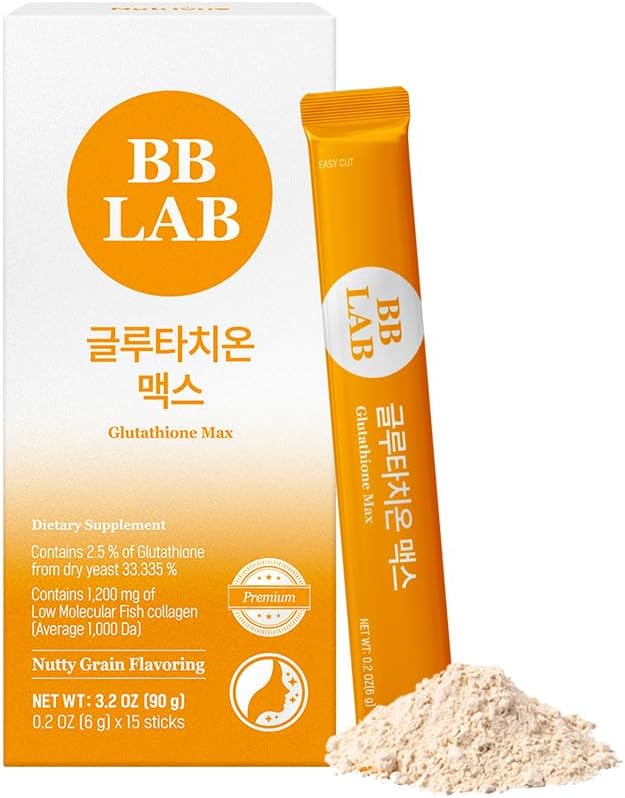 BB LAB Glutathione Max Powder Stick Supplement, Korea Glutathione, Low Molecular Fish Collagen for Woman, Vitamin C, Fast Absorption, Antioxidant, Anti-Aging