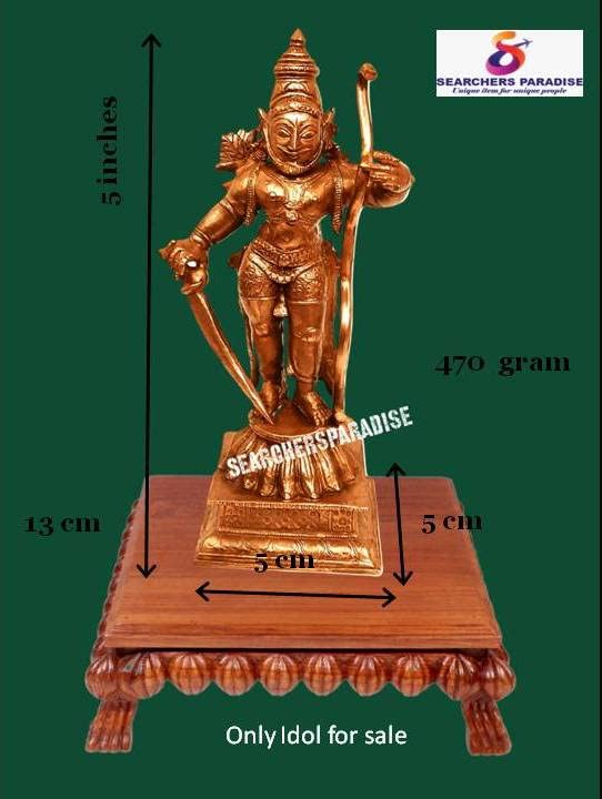 Image of Copper Standing Sastha Idol 5.1 in | 470g