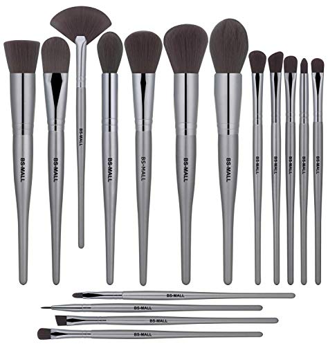 BS-MALL Makeup Brush Set 16pcs Makeup Brushes Premium Synthetic Bristles Powder Foundation Blush Contour Concealers Lip Eyeshadow Brushes Kit