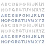 130pcs A-Z 8mm Full Rhinestones Slide Alphabet Letters for DIY Wristbands Bracelets, Jewelry Making Crafts Charms (Silver and Blue)