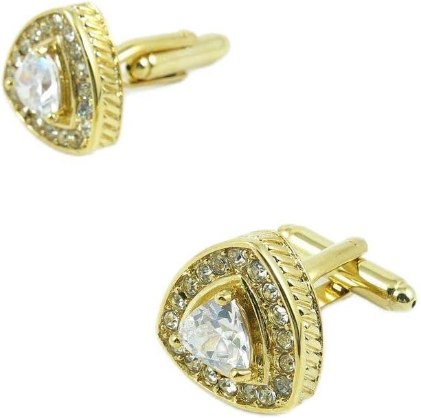 Cufflinks Cuff Links Fashion Mens Boys Jewelry Wedding Party Favors Gift 576NW0 Golden Heart Zircon