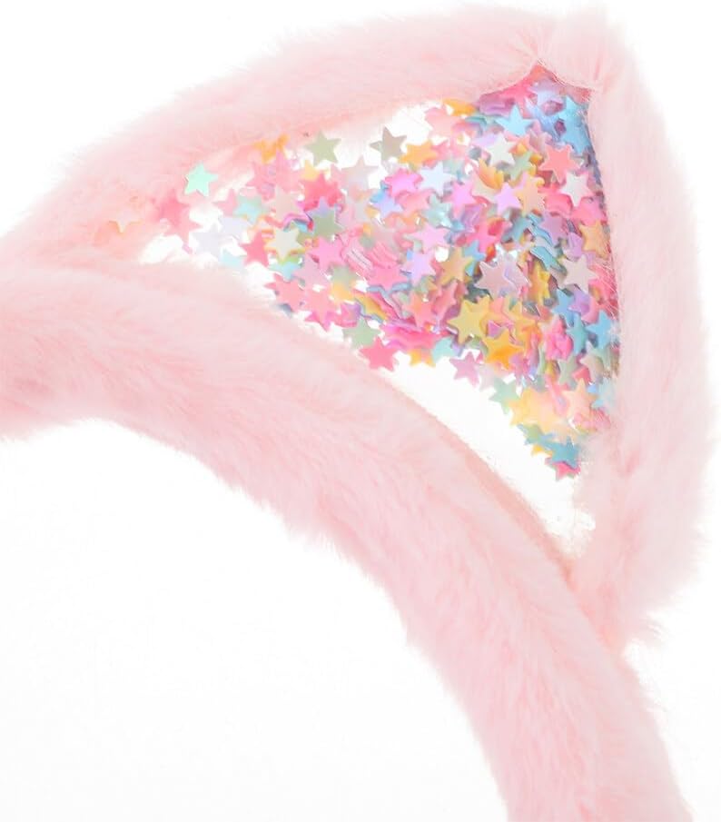 VALICLUD Cute Winter Ear Muffs for Men Women 2pcs Foldable Animal Wear Plush Sequin Ear Warmers Ear Protective Cover