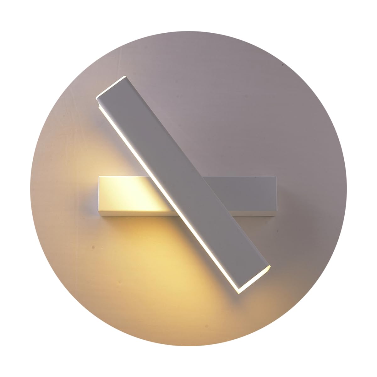 Lampa ścienna LED 12 W biała lampa kreatywna oprawa wewnętrzna obrót o prawie 360 stopni lampa ścienna do sypialni salonu biura korytarz (biały)