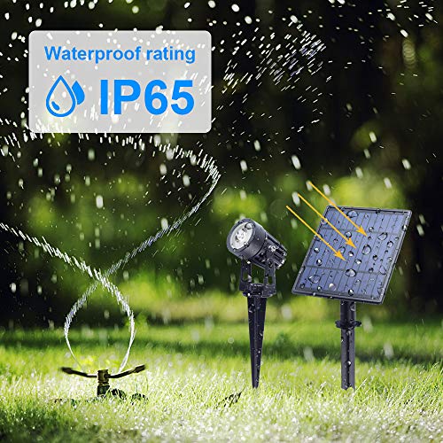 APONUO Solar Spotlights RGB Landscape Lights Color Changing Low Voltage Outdoor Solar Spotlight IP65 Waterproof 9.8ft Cable Auto On/Off for Outdoor Garden Yard Landscape Downlight (Multi-Color)