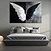 Price comparison product image mmzki Black and white angel oil painting vivid canvas art poster wall picture living room office decoration oil painting g