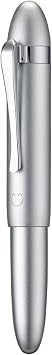 HONG DIAN M1 Fine Point Fountain Pen, Silver and Underwater Shape Mini Aluminum Short Pocket Travel Pen