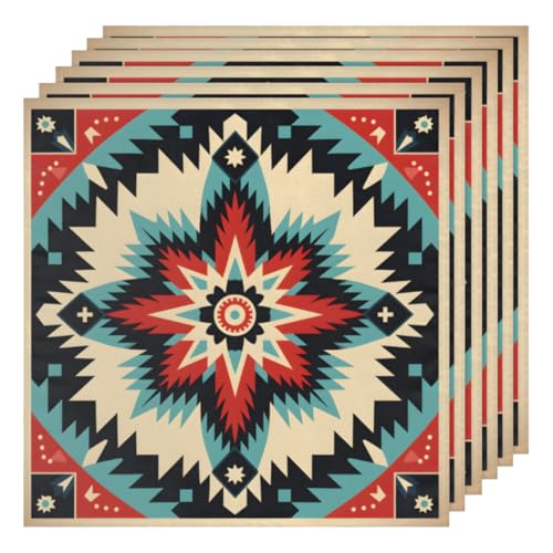 Servilletas de tela multicolor cuadradas set x6 50.5x50.5 cm miniatura 1