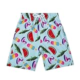 GETUBACK Boys Swim Trunks Boys Quick Dry Shorts Fashion Summer Beach Shorts Green Watermelon Tag Size 10/12