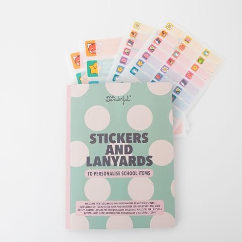 Mr. Wonderful - Adesivi e nastri lanyard per personalizzare ancora gli accessori per la scuola - Ape, pesca, gatto e stella
