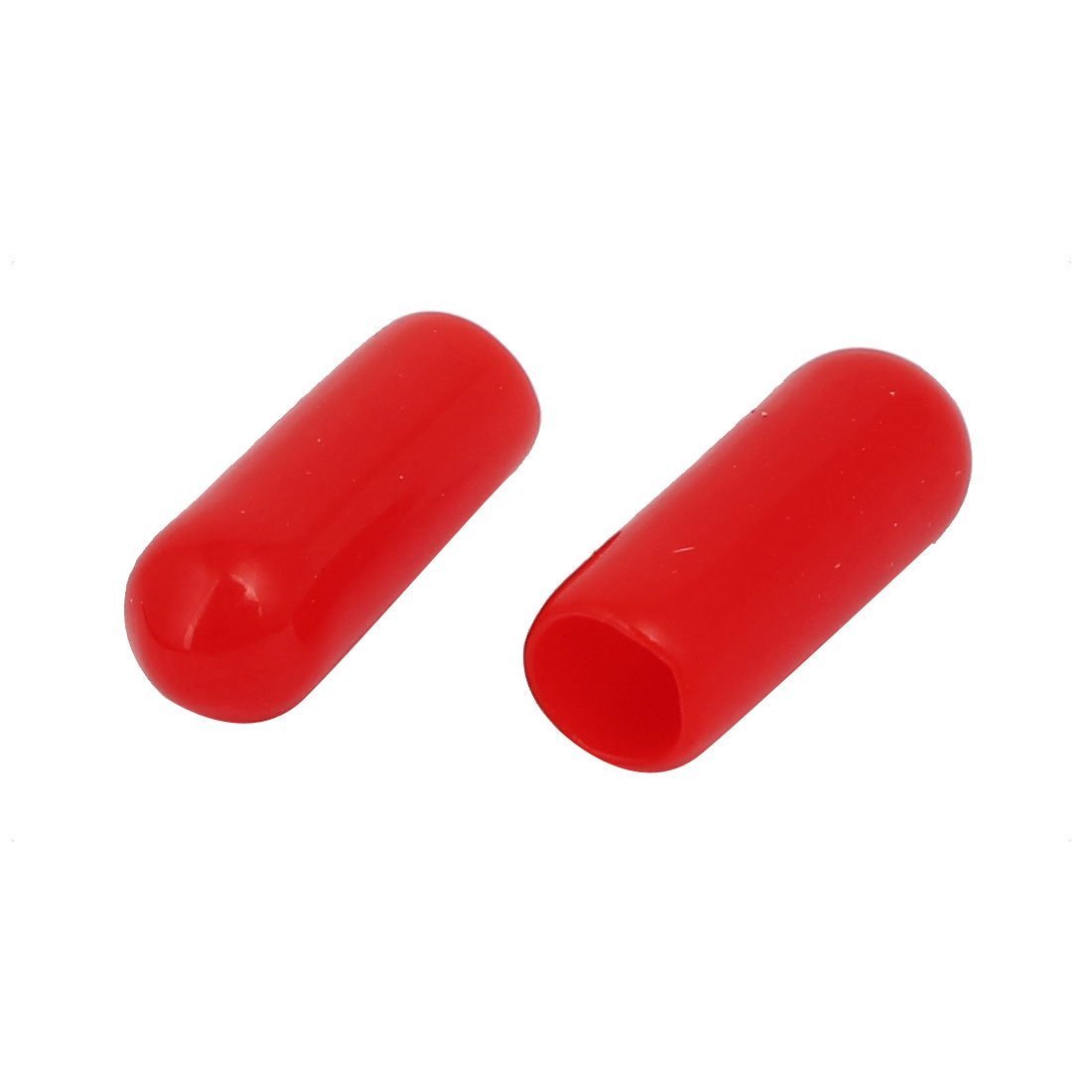 Aexit 5mm Inner Cord Management Dia Rubber Insulated End Cap Screw Thread Protector Cover Cable Sleeves Red 100pcs