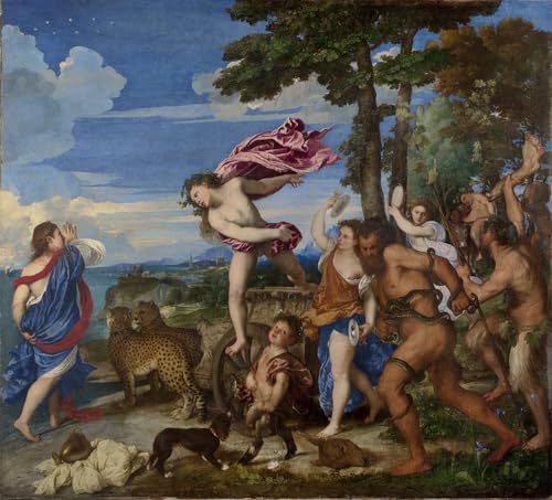 Tableau Bacchus et Ariane Tiziano Vecelli impression d'art mural vintage pour chambre 60x90cm