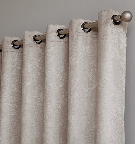 Linenzone Damask Beige Ivory Extra Wide Curtain Panels Used As Curtains For Patio Doors, Sliding Glass Door Curtain, Curtain Room Dividers, Or Back Door Curtains. (Evelyn 102 X 96 Ivory) #TOP2