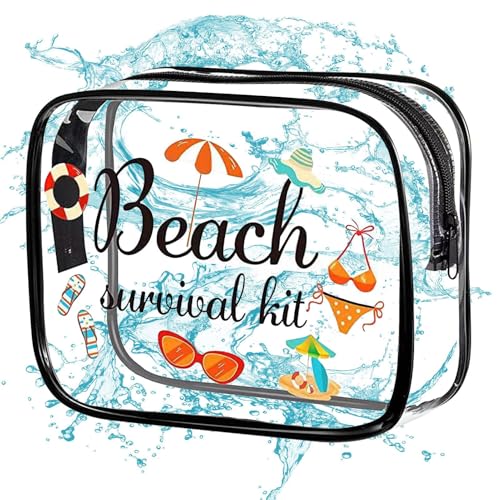 Bolsa de maquillaje portátil - Bolsa transparente de alta capacidad antipolvo | Bolsa de cosméticos para mujer | Para playa, piscina, gimnasio, hotel, camping, hombres y niñas al aire libre