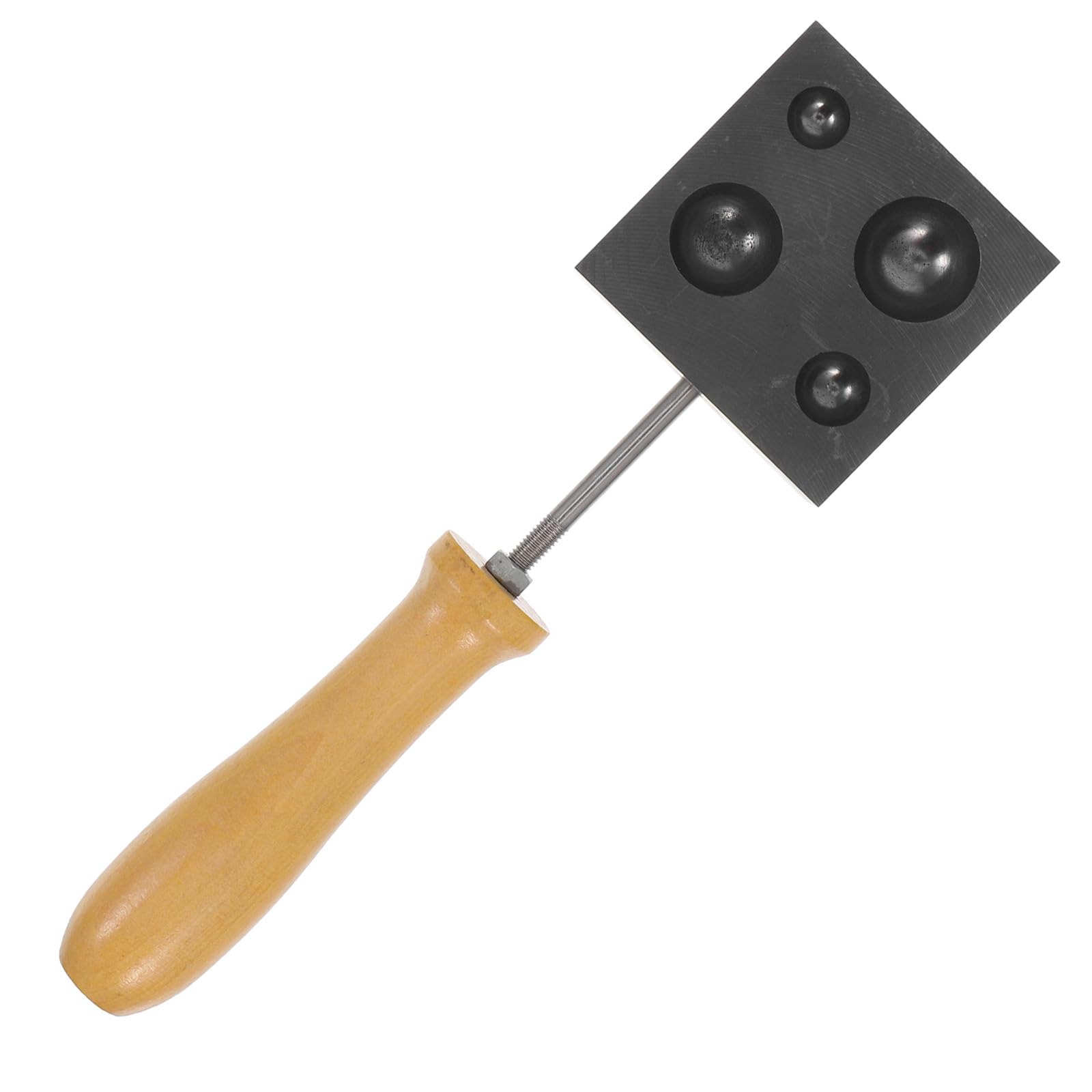 Moule en graphite demi-sphère 19,5 cm avec manche bois pour fonderie