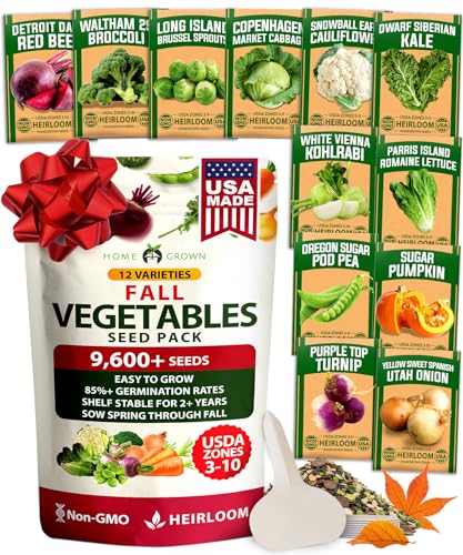 HOME GROWN 12 Fall Vegetable Seeds 9600+ Heirloom Seeds for