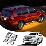 適用ランドクルーザープラド 150 2010-2023 発光ダイオード、ドアペダル環境光、敷居の下の歓迎灯 For Land Cruiser Prado 150 2022 2021 2020 2019 2018 2017 2016 2015 2014 2013 2012 2011 外観アップグレード改造部品 (イエロー)