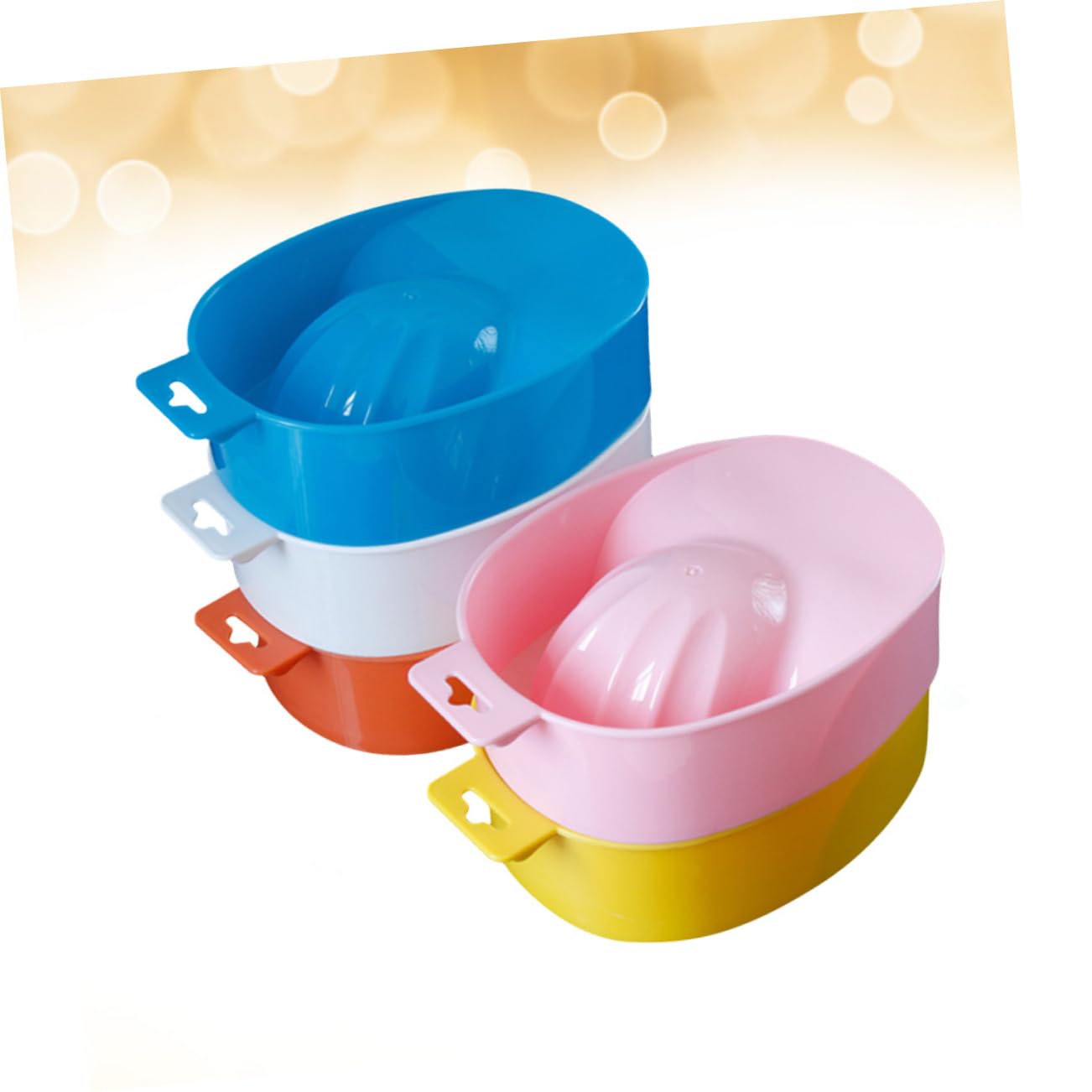 5pcs Nail Polish Remover Soak Bowl Manicure Soak Tray for Cuticle Softening and False Nail Removal Random Colors for Home Salon Use