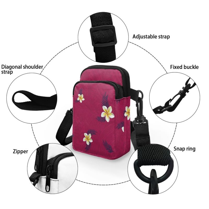 Image of Hawaiian Tribal Small Crossbody Bags for Women Cell Phone Bag Purse, Sea Turtle Zipper Sling Purses Shoulder Bag