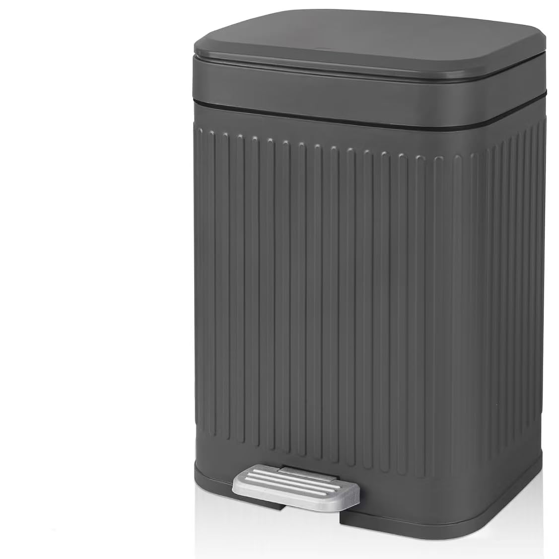 SLEEPHEAD® 12L Bathroom Trash Can with Lid， Bathroom Trash Can with Lid 3.2 Gallon Soft Close Step Slim Garbage Can Waste Bin for Office, Bedroom, Kitchen (Gray)