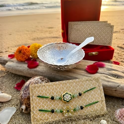 Image of Designer Rakhi, Rakhi with Gift for Brother, Premium Raksha Bandhan Gift, Luxury Festive Gift Box, Return Gift, Rakhi Gift Set Pack of 3