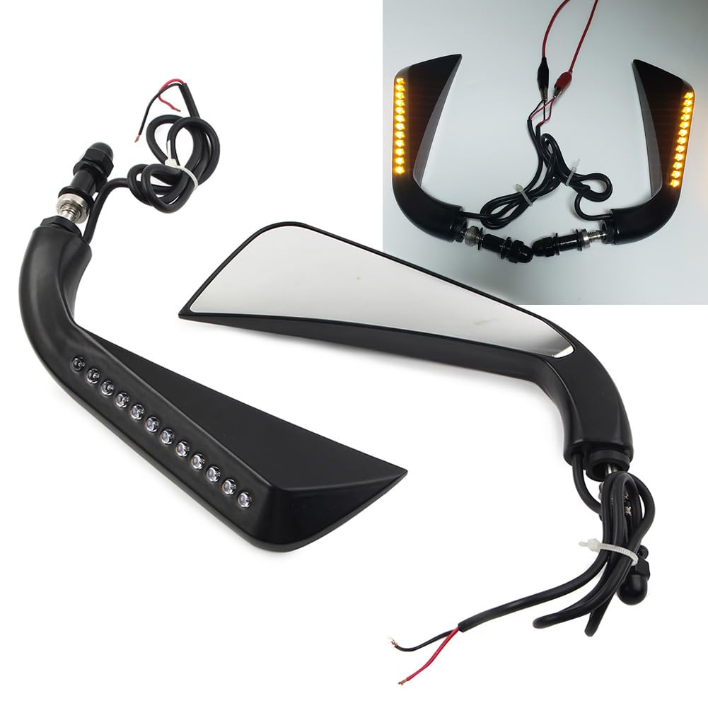 GOOFIT Rétroviseurs Latéraux De Moto Avec Clignotants LED De