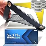 Powerful Magnetic Vent Screen Mesh Covers (3-Pack) That Will Never Move or Fall - for Floor, Wall & Ceiling Registers of Width 5' to 6', Length 11' to 12' - Super Strong Neodymium Magnets | Black