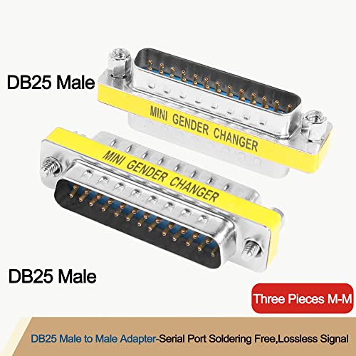 Meiriyfa Db25 25 Pin Gender Changer D-Sub 25Pin Coupler Serial Cable Gender Changer Rs232 Vga Adapter Connetor For Applications Pack Of 2 (Male To Male) #TOP1