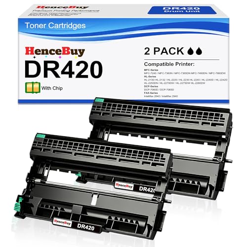 Tambour DR420 compatible Brother lot de 2 pour imprimante HL-2240 et MFC-7360N noir