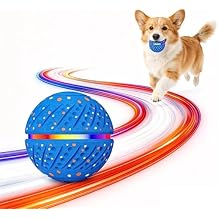 Interactive Dog Toys Ball- Smart Automatic Moving Bouncing Dog Ball with RGB Lights, E-TPU Material, IP54 Waterproof, 3 Play Modes, Motion Activated Toys for Small Medium Dogs Blue