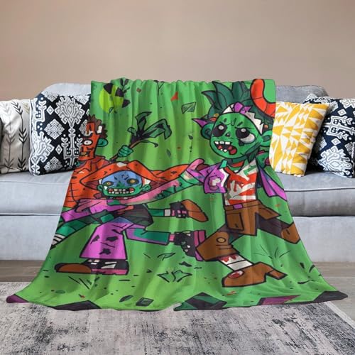 Couverture flanelle zombie douce et plaid microfibre chaud