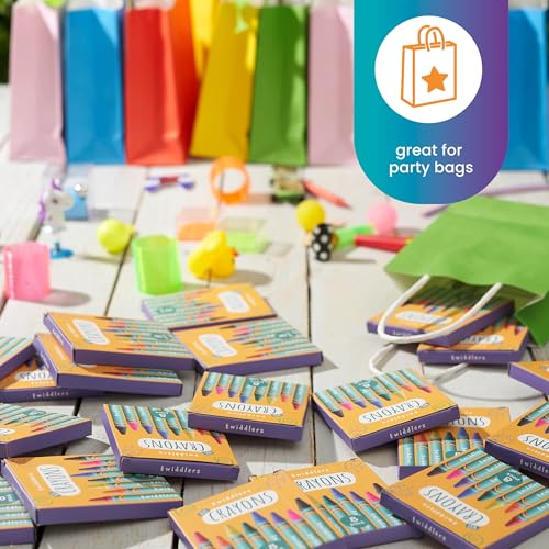THE TWIDDLERS 50 Boxen Wachsmalstiften (400 Stück), 8 Farben - Gastgeschenke, Mitbringsel, Mitgebsel für Kindergeburtstag, Kindergarten, Grundschule