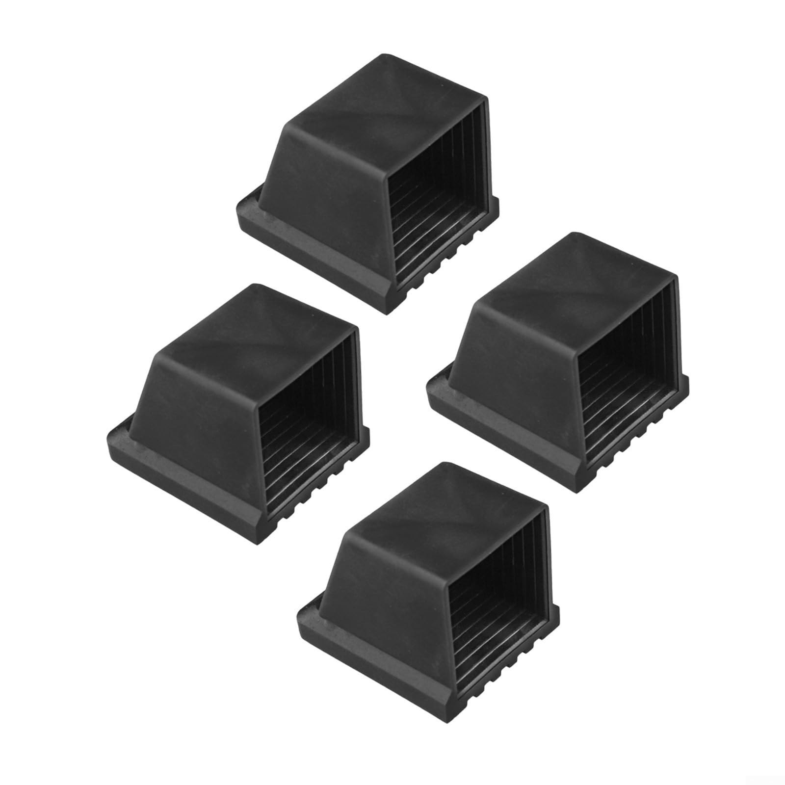 4 Pack Square End For for Fitness Equipment, 50x50mm Rubber Foot Covers, Non Slip Gym Machine Floor Protectors, Heavy Duty Stabilisers for Workout Gear Frames
