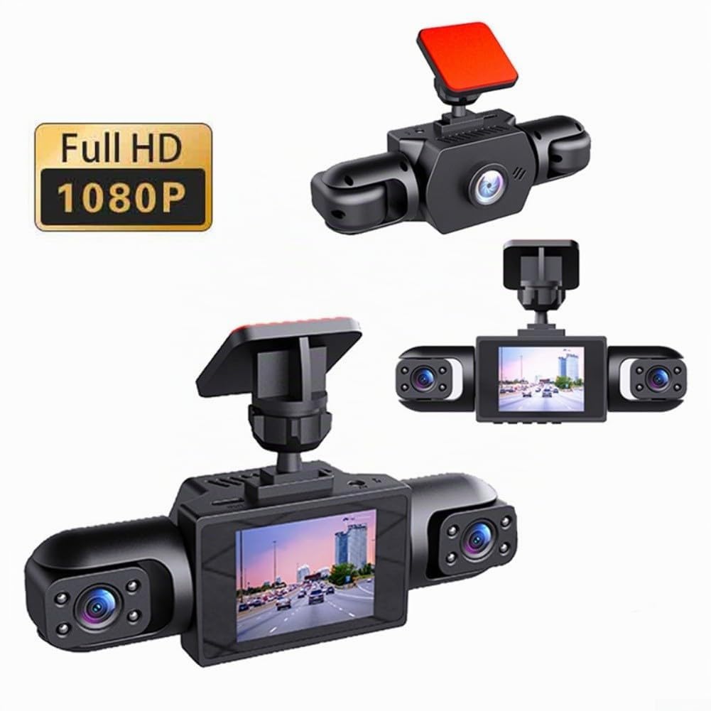 Caméra embarquée de voiture à vue complète à 360°, 4K UHD avant et arrière latérale 1080p, avec détection de mouvement, prend en charge l'enregistrement de vélo, caméra de surveillance intelligente de