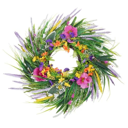 Large Spring Wreath for Front Door Colorful Flower for Outdoor