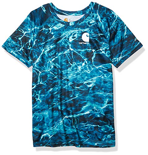 Carhartt Boys' Short Sleeve FastDry Active Tee T-Shirt, Mossy PRT, Medium