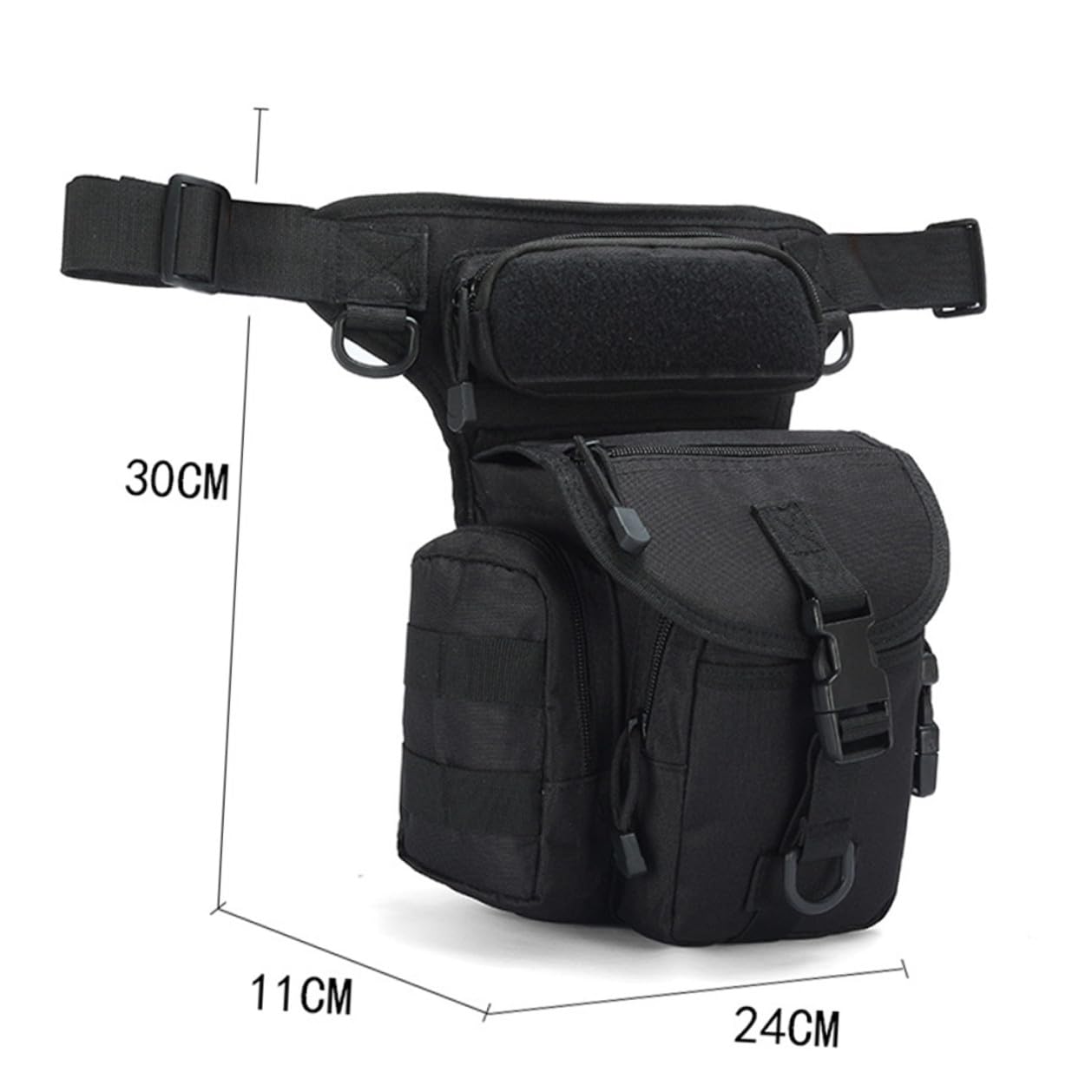 Abaodam Riñonera Multifuncional de Oxford, Tamaño Mediano, Camuflaje Negro, Bolsa Deportiva para Ciclismo y Senderismo Correa Ajustable para Hombre