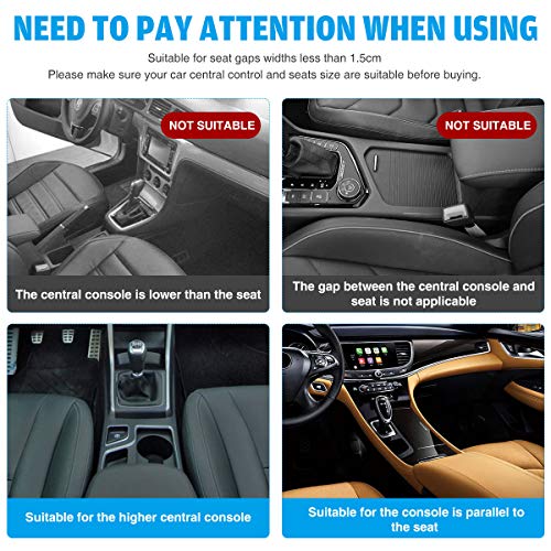 image for CAMTOA Car Seat Gap Filler, Car Seat Organizer, 2 Pack PU Car Seat Sto