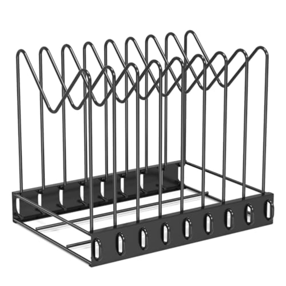Regulowany metalowy pilnik, 8-częściowy solidny uchwyt na dokumenty, wielofunkcyjny stojak na biurowe deski do krojenia i przybory kuchenne, elegancki czarny design