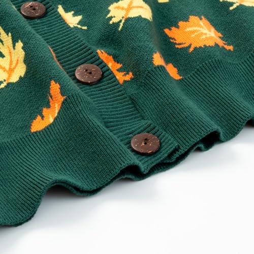 Image of Women's Funny Fall Winter Animal Floral Christmas Tree Long Sleeve Button Knit Cardigan Sweater