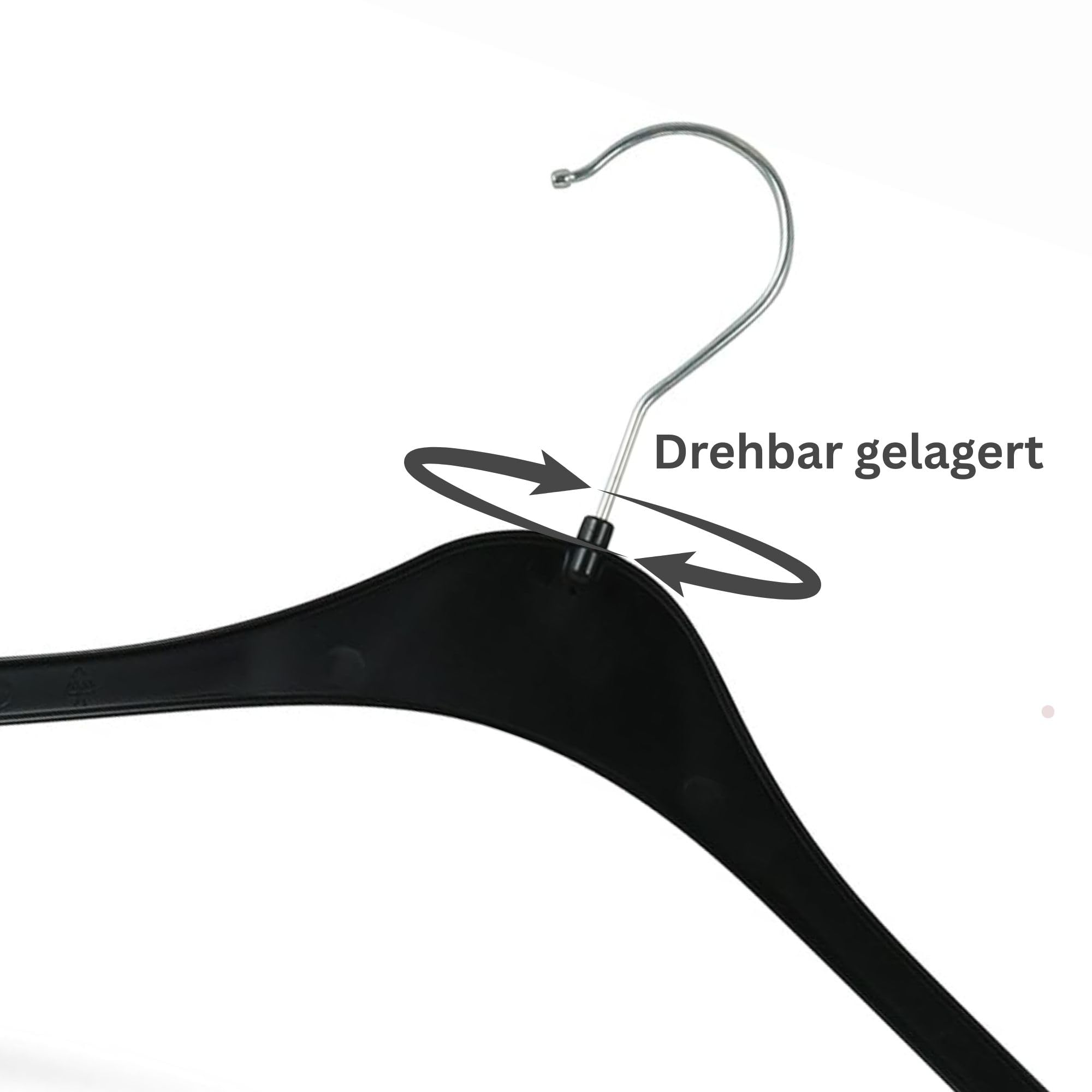 Plastard NA47 Extra-Breite Kleiderbügel 100er Set – 47 cm, für XL-Größen, Mäntel & Anzüge, Jacken, Buisness Kleidung, Kleider 5 kg belastbar, 360° Haken, nur 0,8 cm schmal platzsparend