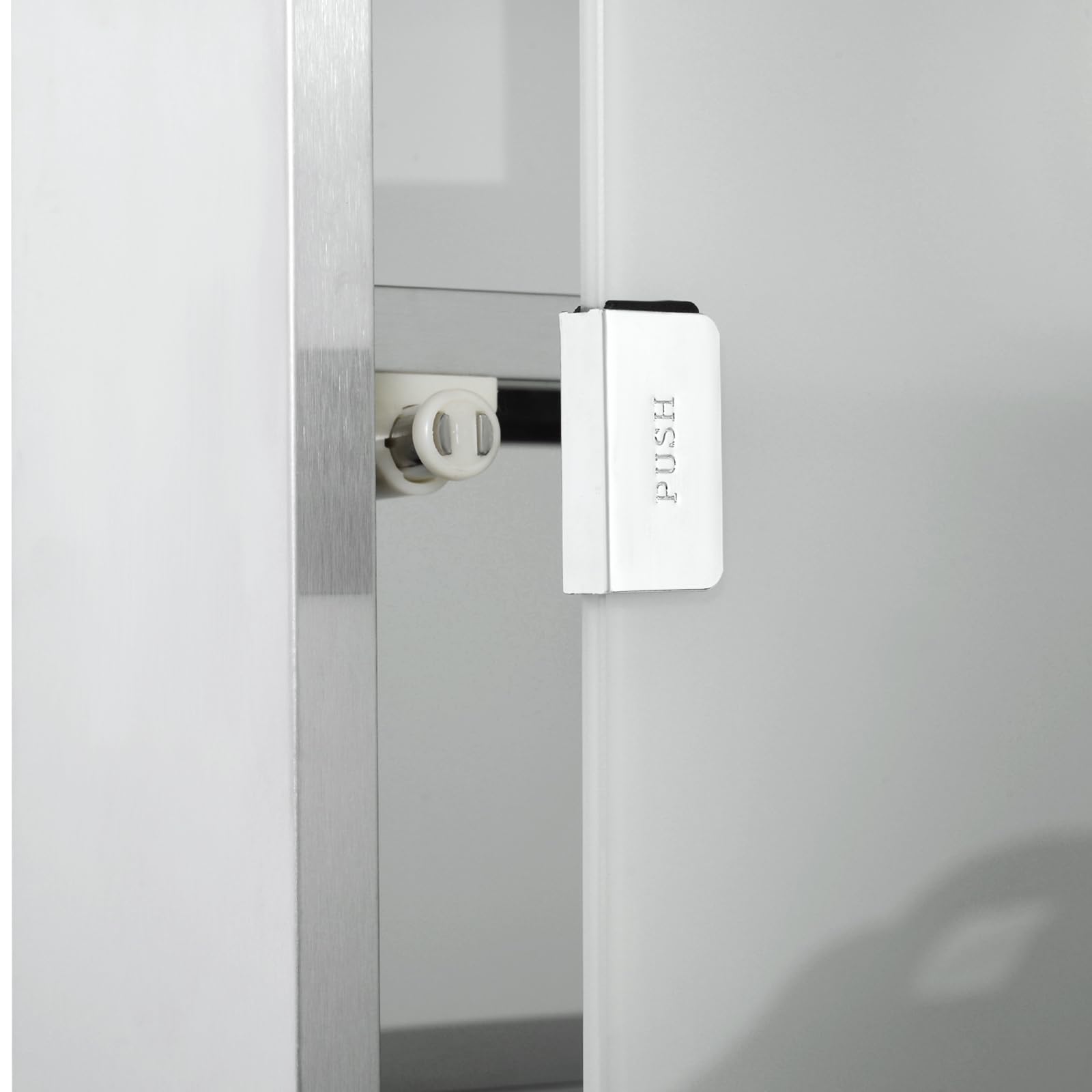 I0I&I0I Botiquín con cerradura de acero inoxidable – Botiquín de primeros auxilios con puerta de cristal de seguridad, cerradura y montaje en pared para medicamentos, 30 x 12 x 60 cm (estilo 1)