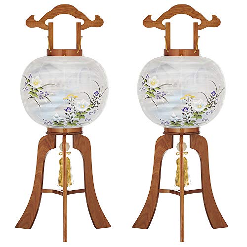 仏壇屋 滝田商店 盆提灯 盆ちょうちん 大内行灯 11号 8844-2 一対セット(2個)◆高さ84cm×火袋径34cm◆木製 置き提灯
