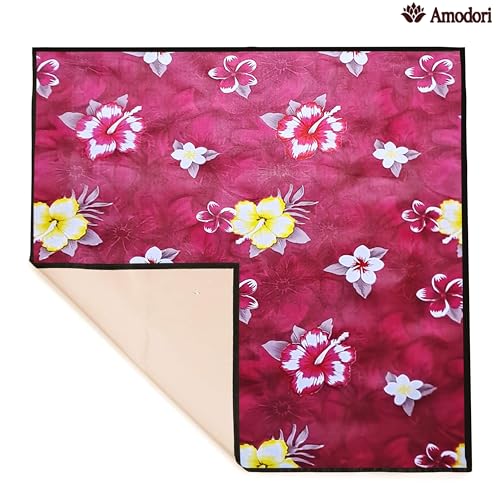 Image of Waterproof Bed Server Mat /Food Mat /Bedsheet Protector | Reversible | 2-Layer Heavy Material | Multi-Purpose Place Mat (Colour & Print May Vary) (floral-22)