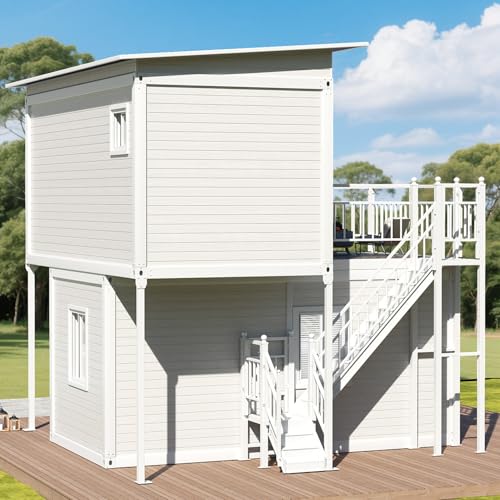 Two-Story Tiny House: Modern Prefabricated Flat-Pack Home with Expandable Plastic Design, Portable Modular Dwelling for Hotel, Office (Model 6) - Image 5