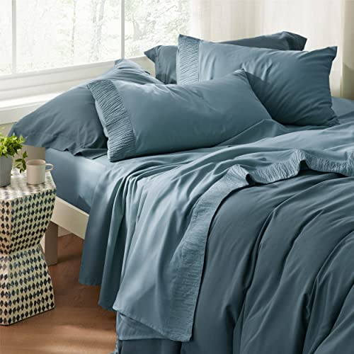 Bedsure Queen Sheet Set - Soft 1800 Sheets For Queen Size Bed, 4 Pieces Hotel Luxury Mineral Blue Sheets Queen, Easy Care Polyester Microfiber Cooling Bed Sheet Set #TOP4