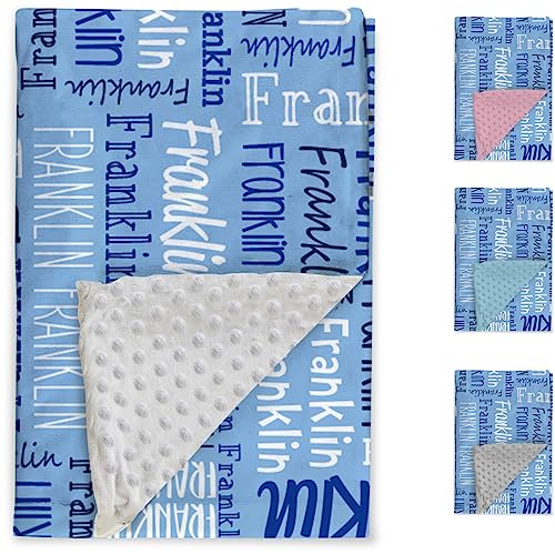 Image of Custom Baby Blanket - Personalized Names Design - Soft Plush Blanket with Double Layer Dotted Backing for Boys Girls Color06(30x40 inches)