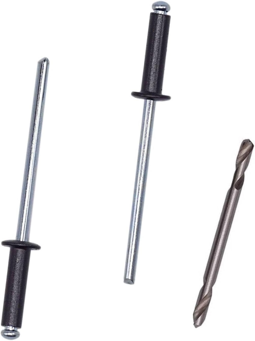 (Pack of 500) Painted Blind Rivets 1/8" x 15/32" (3.2 x 12 mm), Aluminium Blind Rivets, DIN 7337, Dome Head, Steel Mandrel, Pop Rivets, Drill Bit Included, Chrome Green RAL 6020