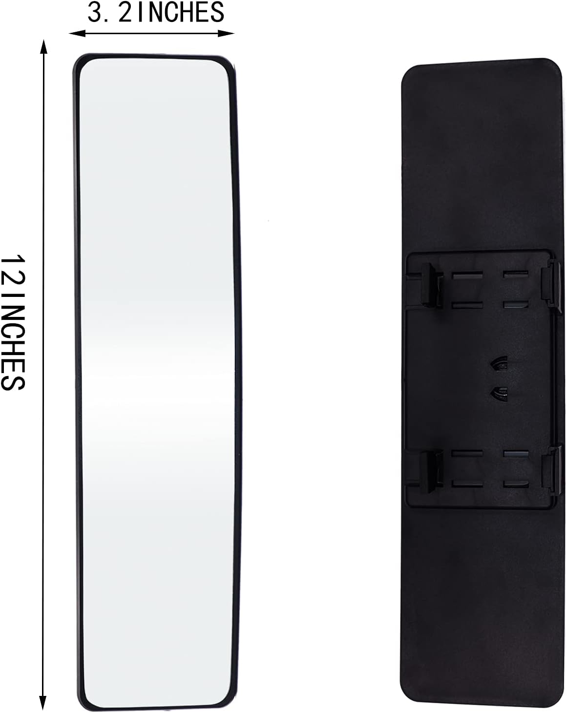 Rear View Mirror,Stroller 12inch Panoramic Rear View Mirror,Interior Clip On Anti Glare Rear View Mirror, Wide Angle Car Mirror For use in Car, SUV, Truck(White)