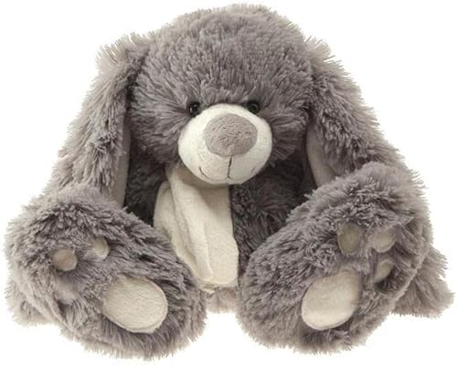 Enesco Kalidou Conejo de conejo con bufanda de peluche de peluche, 10 pulgadas, gris