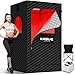 KASUE Portable Steam Sauna Tent for Home, Infrared Sauna with 3L Steamer, 9 Temp Levels & 99 Min Timer, 5-Layer Waterproof Insulated, Folding Chair Included, Indoor Spa (Light Black)